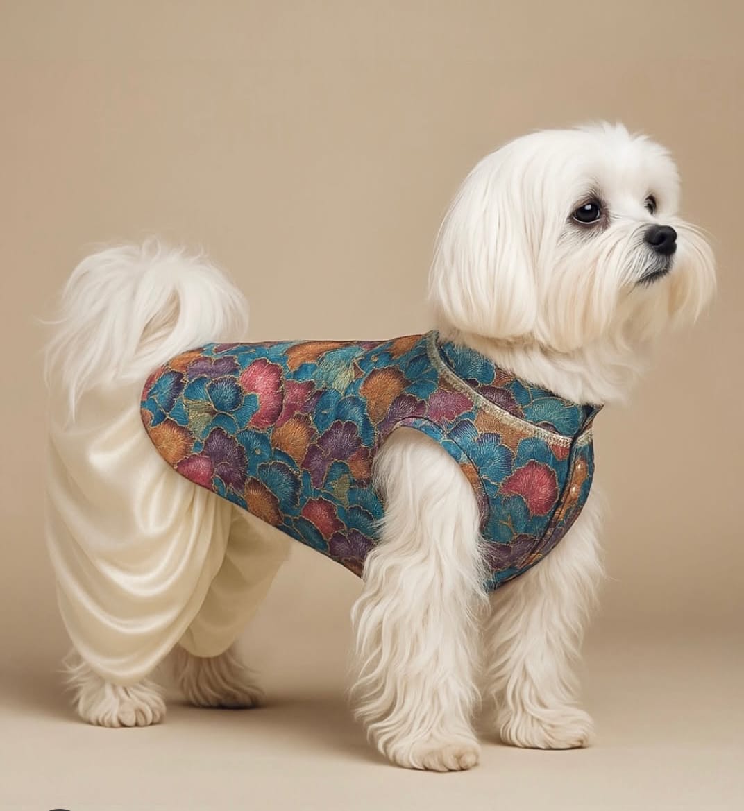 Blue Printed Winter Jacket