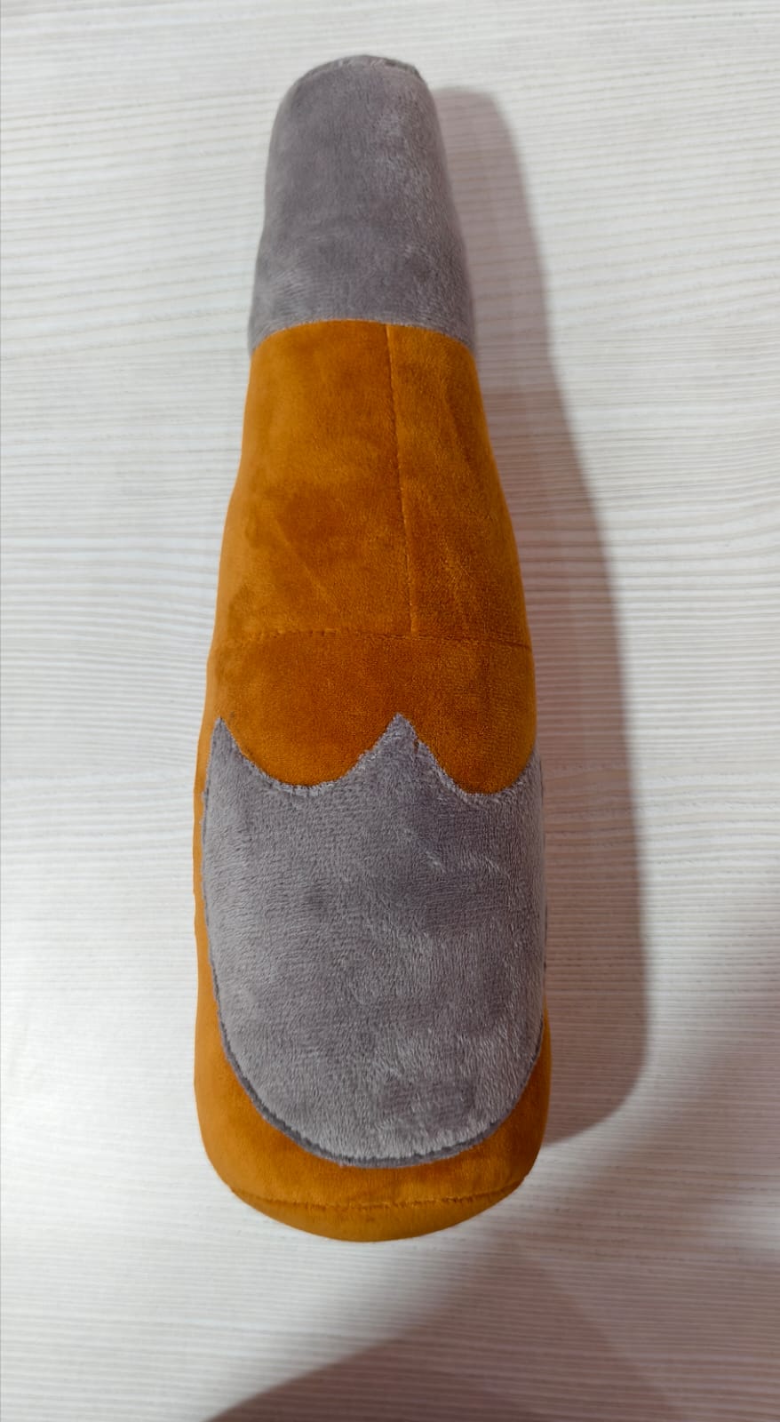 Plush Carrot Dog Toy – Grey & Orange