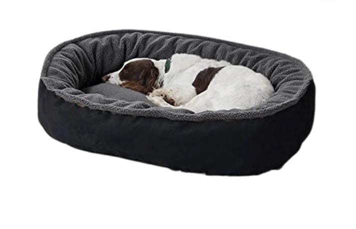 Plush Round Dog Bed – Grey