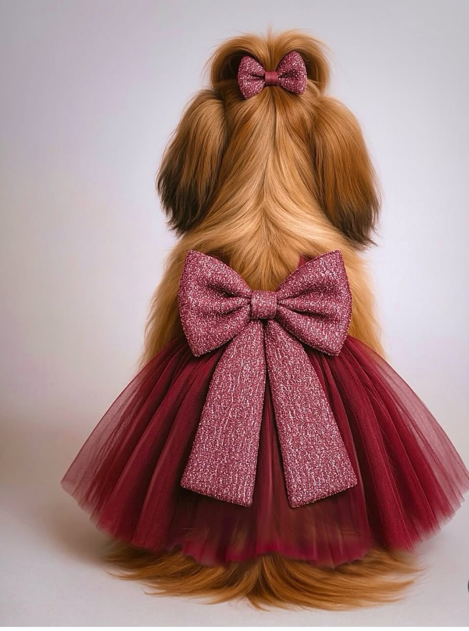 Royal Maroon Party Dress with Bow